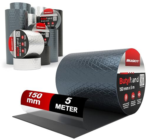 Nastro adesivo impermeabile in alluminio, 150 mm x 5 m, autoadesivo, resistente alla corrosione, ai raggi UV