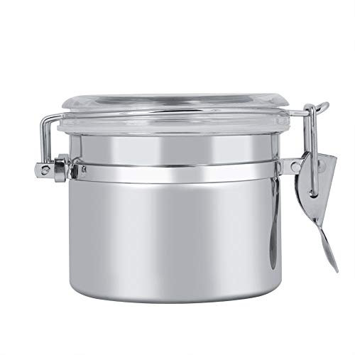 Boîte à café, boîte à café en acier inoxydable, bocal de conservation des aliments pour le café moulu, les haricots, le thé, la farine, les céréales, le sucre, le lait en poudre, le thé (10 * 7,4 cm).