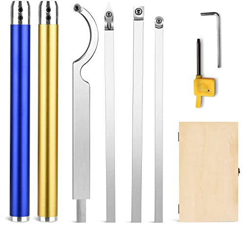 Drechselwerkzeug Hartmetall,Drechseleisen Set Drehmaschinen Drehmeißel Mit Wendeschneidplatten Vierkant/Diamantform/Rund Für Holzbastler Oder Heimwerker Oder Tischler