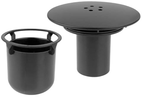 Bonde Douche, Capot Bonde Douche, Bonde de Douche 90 mm/115mm pour Siphon de Douche en PP Anti-odeur et Anti-colmatage pour Salle de Douche (Noir)