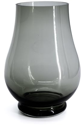 Design Blumenvase aus Glas Emma Ø 15 x 20cm - Smoke Tisch-Deko Kristallglas Glasvase