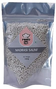 FOODHOLIC Peppermint Mouth Freshener White Sweet Fennel Seeds Mukhwas (Madrasi Saunf) (100 GM)_Packing May Vary