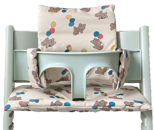 Sitzkissen für Stokke Tripp Trapp Hochstuhl, Rutschfest Hochstuhl Sitzkissen Set, Bio-Baumwolle Baby Sitzkissen, Ersatzbezug Bezug Sitzkissen Kissen für Kinderhochstuhl, Babystühle mit Tasche (01)