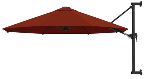 JUDYY Ombrellone a Muro con Palo in Metallo 300 cm Terracotta,Ombrellone,Ombrellone da Giardino,Protezione UV,Ombrellone da Esterni-47299