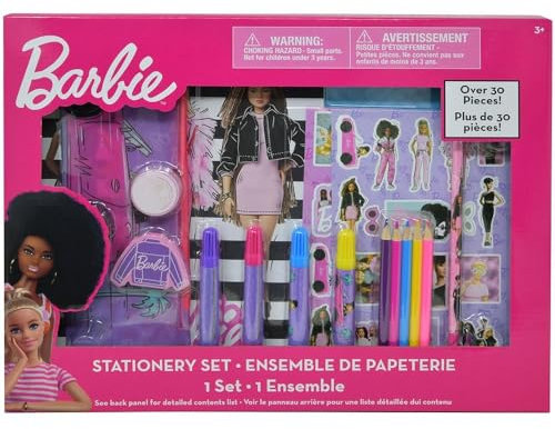 Barbie 30-teiliges Schreibwaren-Set in Box – Kreativ-Set für junge Fans
