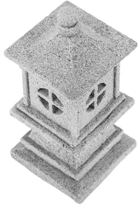 IMIKEYA Lanterna in Miniatura in Pietra Stile Pagoda Per Giardino Zen Terrario e Acquario Decorazione Feng Shui Torre Wenchang Statua Da Collezione Modelli Da Giardino in Stile Asiatico