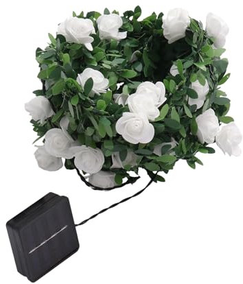 CANIGHT 1ensemble Guirlande Lumineuse Led Avec Roses Artificielles Lumière Solaire Décorative Pour Jardin Et Intérieur Led Pour Et Événements Festifs