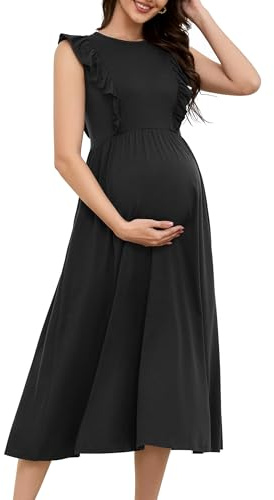 OUGES Femme 2025 été Robe de Maternité Cachée à Fermeture pour Allaitement Robe de Maternité pour Allaitement
