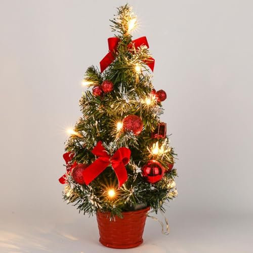 40 cm Großer Weihnachtsbaum Mit Lichtern | Beleuchteter Weihnachtsbaum | Künstlicher Tisch-Weihnachtsbaum | Kleine Beleuchtete Bäume Für Weihnachtsdekorationen | Batteriebetrieben
