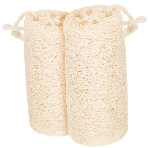 ASAKKURA 2pcs Natural Loofah Dishcloths Kitchen Cleaning Sponges Sponge Alternative Biodegradable