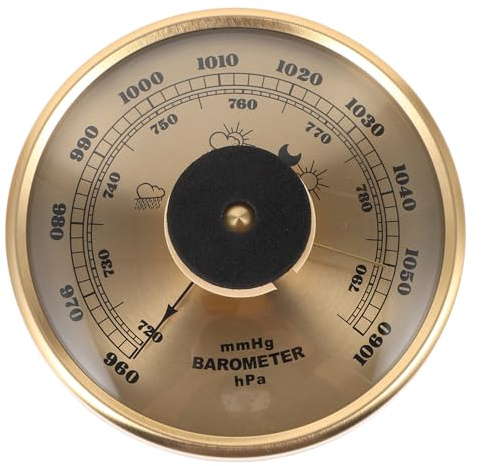 POPETPOP Multifunctional 3-in-1 Insert Barometer Thermometer Hygrometer for Home Use, 108mm Dial Indoor Barometer Tool with Double Metal Pointer and Atmospheric Pressure Measurement