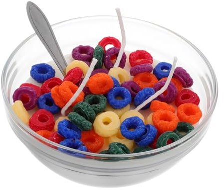 FRCOLOR Realistic Food Scented Soy Candle Cereal Bowl Design Safe Soy Wax for Photography Novelty
