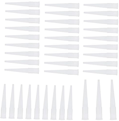 Yuannee Kartuschenspitzen,50 PCS Kartuschenspitzen Silikonspitzen Hochwertige Silikondüsen Ersatzspitzen Mikro Kartuschen für Klebepistolen Dichtmittel Montagearbeiten