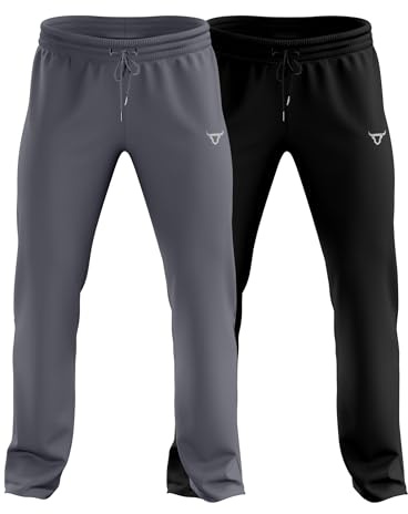 TORO ACTIVA Pack of 2 Mens Trousers Tracksuit Jogging Bottoms Lightweigt with Zipper Pockets Drawstring Joggers Sports Casual Running Gym Training (UK, Alpha, XXL, Regular, Regular, Black Charcoal)