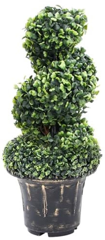 Juroupi Pianta di Bosso Artificiale a Spirale con Vaso Verde 59 cm,Arredo,Flora artificiale-336507