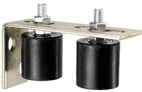 QUARKZMAN 2pcs Galet Guide pour Portail Coulissant 48x50mm, M12 Roulette Nylon avec Équerre Guide au Sol pour Porte Grange Coulissante, Roue Universel avec Roulement à Billes Scellé, Noir