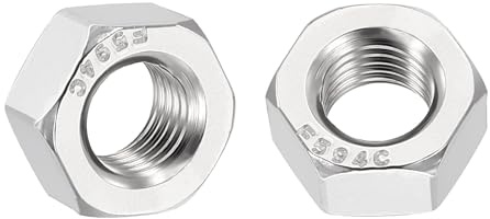 Kozelo 50pcs Hex Nuts - [5/16-24] 304 Stainless Steel 18-8 (A2-70) Hardware Nuts for Mechanical Repair & Assembly, Standard Inch Fine Thread Nut, Bright Finish, Silver