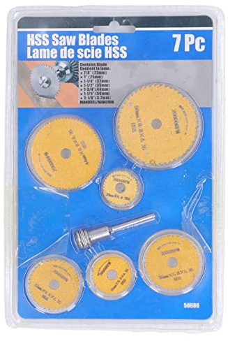 Mini Kreissägeblatt Set, sägeblatt 216x30, sägeblatt pks 55a, HSS Hochgeschwindigkeitsstahl, 7-teilig - Schnelles & glattes Schneiden, für Holz PVC Metall Kunststoff, kompakt & tragbar