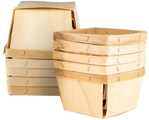 Cestino in Legno per Frutta, Set da 10 Pezzi, Khaki