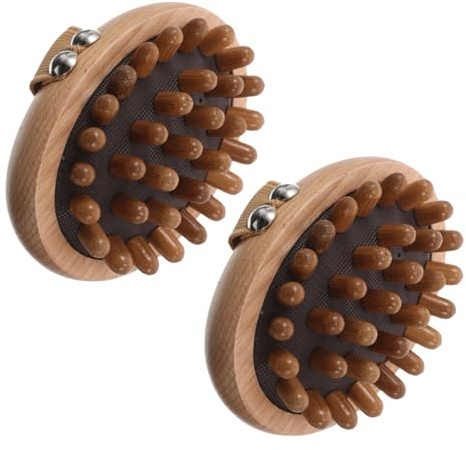 PACKOVE 2stücke Holzkamm für Haarmassage Massagekamm aus Holz Naturholzkamm Haarkamm mit Peeling-funktion Antistatischer Holzhaarbürste für Männer und Frauen