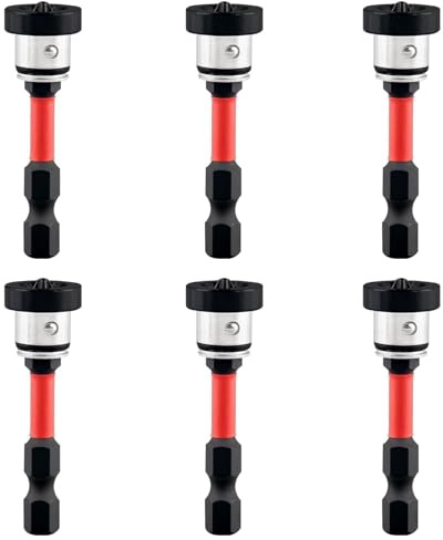 6 Stück Rigips-Bits Aus S2-Stahl Mit Aluminium-Magnetringen, Für Trockenbauschrauber Und Rigips-Schrauben, Ideal Für Gipskartonplatten Und Schnellbauschrauben