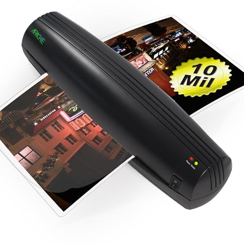 Apache 13 Inch 3-10 Mil Thermal Laminator for Better Seal for 5 Mil, Thick Projects in 10 Mil, Multiple 3-5 Mil Pouches At Once, Simple Reliable Compact Design Ideal for Office, School, Crafts & DIY