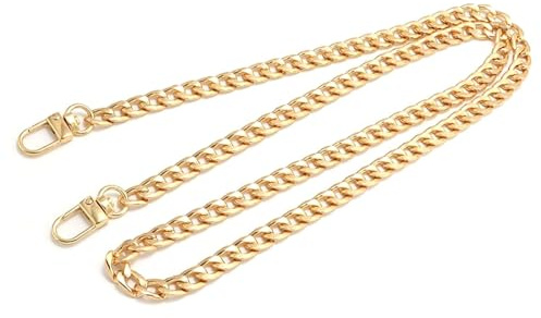 YOGAZEN Taschenkette, Kette Trageriemen, Metall Schulterriemen, 80 cm, Kette für Tasche für DIY, Taschen, Handtaschenketten, Umhängetasche Handtasche Ersatzkette (Gold)