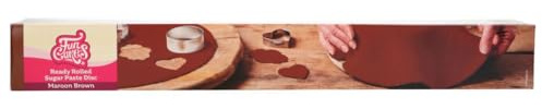 FunCakes Ausgerollte Rollfondant Disc, Maroon Brown, 430 g | Vorausgerollt, Köstliches Vanillegeschmack, Einfach zu verwenden, Perfekt für die Kuchendekoration, Tortendeko