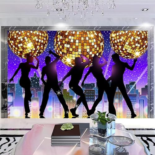 XLMING Abstraction Architecture Personnages Violets Danse 3D Papier Peint Luxe Décoration Manger Adulte Intérieure Salon Canapé Chambre Fond TV Mur-150cm×105cm