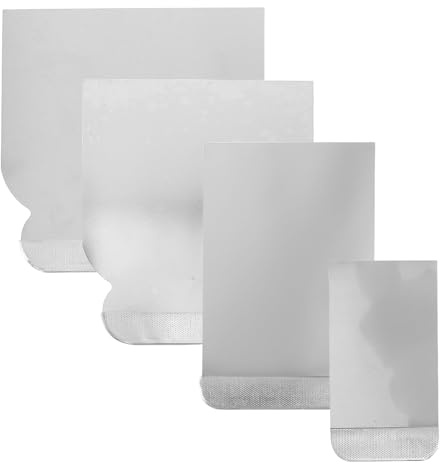 BIUDECO Set 4 Pezzi Spatole in Acciaio Inox per Intonaco e Stucco, Raschietto in Metallo per Riparazione Pareti e Carta da Parati, Utensile Manuale Impugnatura Morbida per Fai da