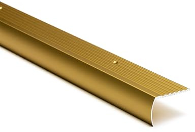 Aluminium Bullnose Stair Nosing 50mm x 30mm x 1.18m Length Anti Slip Step Edge Trim Silver Gold Champagne (Gold)