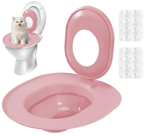 Set per addestramento alla toilette per gatti - PP 36,5 x 36,5 x 5,5 cm trainer per toilette con sedile rimovibile | di addestramento alla tilette per gatti con fissaggio a | Ausilio
