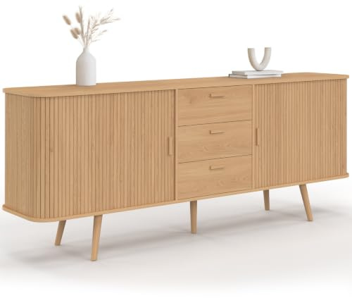 IDMarket - Buffet 200 cm Romie XXL Effet Lattes