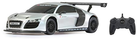 JAMARA 404435 - Audi R8 LMS 1:24 2,4GHz - offiziell lizenziert, ca zu 1 Stunde Fahrzeit bei ca. 9 Km/h, perfekt nachgebildete Details, hochwertige Verarbeitung, Silber