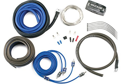 Kicker CK4 Complete 4 Gauge OFC CK-Series 2-Channel Amplifier Installation Kit | Oxygen-free copper cables deliver stable current, includes power ground and signal leads, complete stereo bass system hookup