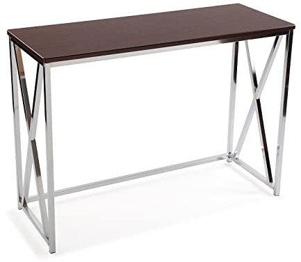 Versa Modena Meuble d'Entrée Étroit pour Entrée ou Couloir, Table Console, Dimensions (H x l x L) 76 x 40,5 x 106,5 cm, Bois et métal, Couleur: Marron