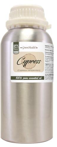 Cypress Essential Oil – 16 fl oz (473 ml) Aluminum Bottle w/Plug Cap – 100% Pure Essential Oil – GreenHealth