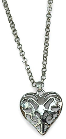Orion Creations Piccolo ciondolo a forma di cuore in filigrana Caroline Forbes, stile vampiro, con catena di estensione