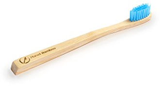♻ Planet Bamboo ♻ Bambus Zahnbürste für Kinder (Blau | Medium-Soft), schmaler Griff für Kinderhände, geschmackvolle Panda Verpackung, biologisch abbaubare Holzzahnbürste (bamboo toothbrush)