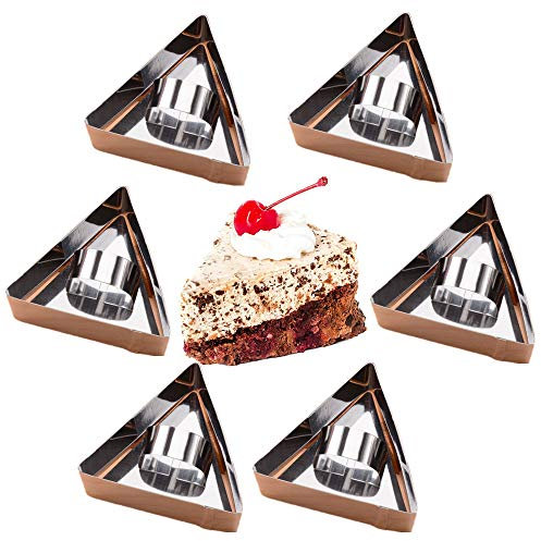 OnePine Lot de 6 Moule à Gâteau Triangle Anneaux de gâteau DIY Moule à gâteau en Acier Inoxydable Idéal pour Mousses et Desserts