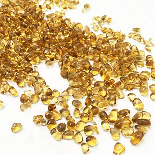 XIZHI Magnifique gravier naturel décoré d'aquarium pour poissons, tortues, paysage, fond ou plantes en pot, décoration de jardin, galets (ambre)