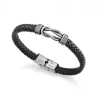 Viceroy Air | Pulsera Hombre Piel Trenzada Nudo Negro | 21 cm | 1304P01010