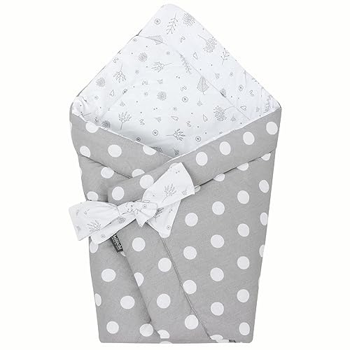 Bellochi 2in1 Baby Einschlagdecke Babyhörnchen - 100% Baumwolle Wickeldecke - 75 x 75 cm - für Kinderwagen, Babybett oder Kindersitz - Ganzjährig - ÖKO-TEX Zertifiziert - Doti Bello