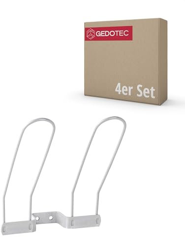 Gedotec Wand-Schuhablage 4 Stück Garderoben-Schuhregal zum Schrauben an den Schrank, Flur, Diele & Garderobe | Schuhhalter für 1 Paar Schuhe, Breite: 130 mm, Schuh-Aufhänger silber für Wand-Montage