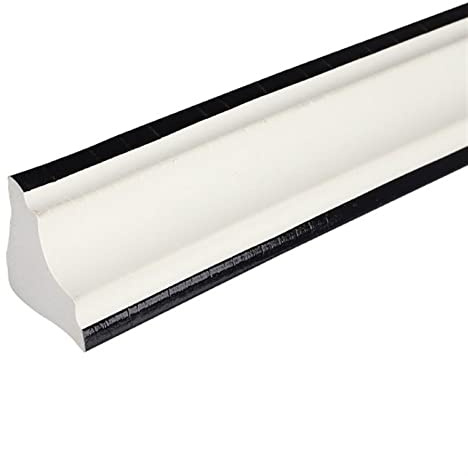 Embellecedor de moldura flexible autoadhesivo | Cornisa de techo para despegar y pegar con moldura de corona rápida | Masilla y tiras de moldura para pisos, ventanas, puertas, techos | Pintable (Blan