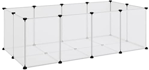 vidaXL Kleintierkäfig Transparent 144x74x46,5cm PP Stahl Haustierkäfig Gehege