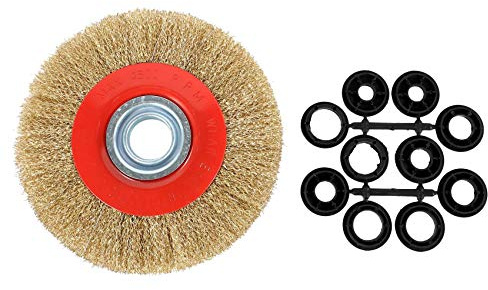 8 Pulgadas 200mm Cepillo de de rueda de alambre plano de acero 10pzs Anillos adaptador para amoladora de banco pulido
