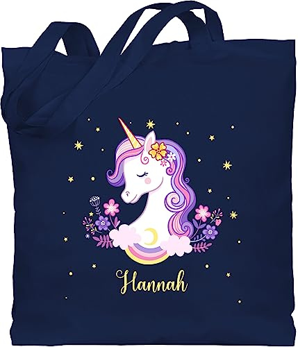 Geschenk mit Namen personalisiert by Shirtracer - Baumwolltasche - Einhorn Geschenk Einhörner I Unicorn