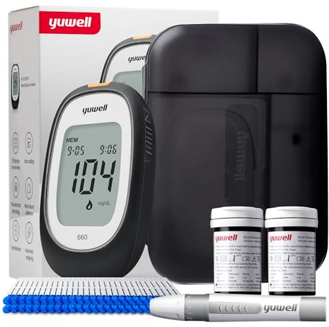 yuwell Blood Glucose Monitor, Diabetes Testing Kit with Test Strips x 50 and Lancets x 50, Ideal for Home Use (Model 660)