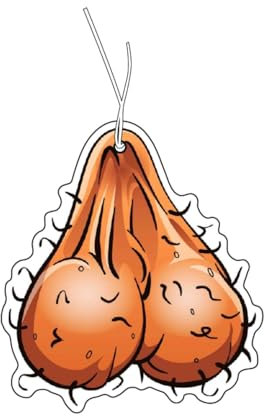 Generisch 2 deodoranti scroto a forma di uova, con motivo divertente, diffusore di profumo per auto, Tuning, deodorante per auto